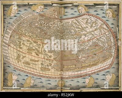 Tolomeo mappa del mondo. [Mappa del mondo antico.] Litografato da un a. Ulm, 1482. Tolomeo mappa del mondo. Immagine presa da [Mappa del mondo antico.] Litografato da un atlante di Tolomeo la geografia . Originariamente pubblicato/prodotto in ULM, 1482. . Fonte: maps.C.1.d.2, 12-13. Foto Stock