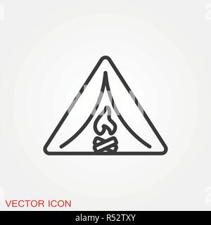 Semplice icona campeggio. Universal camping le icone da utilizzare per il web e interfaccia utente mobile Illustrazione Vettoriale