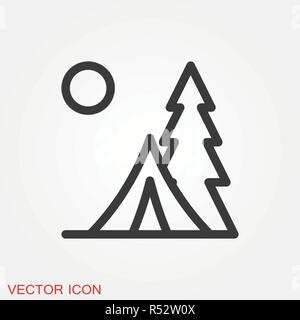 Semplice icona campeggio. Universal camping le icone da utilizzare per il web e interfaccia utente mobile Illustrazione Vettoriale