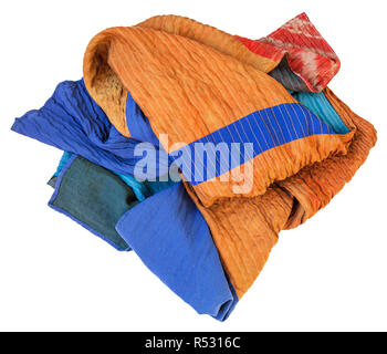 Crumpled cucito foulard di seta dipinto Foto Stock