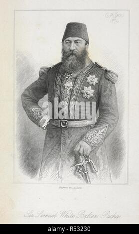 Sir Samuel White Baker, Pacha. Sir Samuel White Baker, KCB, FRS, FRGS (8 giugno 1821 â€" 30 dicembre 1893) era un esploratore britannico, ufficiale, naturalista, Big Game Hunter, ingegnere, scrittore e verità. Ha ricoperto anche i titoli del pascià e General Maggiore nell'impero ottomano e in Egitto. Ismailia : un racconto della spedizione in Africa centrale per la repressione della tratta degli schiavi / Sir Samuel W. Baker. [S.l.] : MacMillan e Co., 1874. Fonte: W8/10292 frontipiece ritratto. Autore: Baker, Samuel W, Sir. Foto Stock