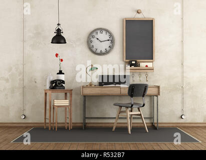 Home workspace in stile industriale Foto Stock