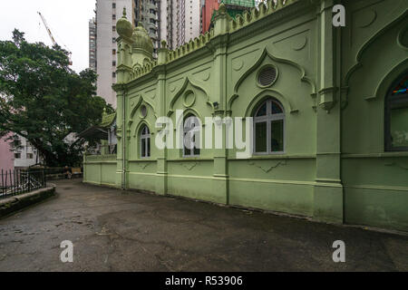 La Moschea Jamia è situato a metà area livelli ed è la più antica moschea di Hong Kong, costruito nel 1890 Foto Stock