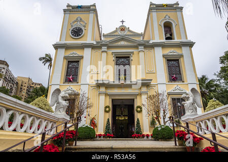 Chiesa di San Lorenzo fu costruita dai gesuiti nel XVI secolo ed è una delle tre chiese più antiche a Macau, Macao, Gennaio 2018 Foto Stock