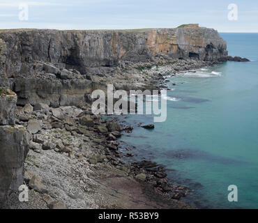 San Govan's Head, Pembrokshire, Galles Foto Stock