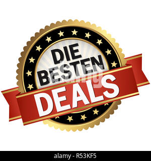 Pulsante con banner rosso le migliori offerte Foto Stock