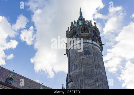 Chiesa del castello nella città di Lutero Wittenberg Foto Stock