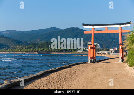 Tempio Aoshima e seascape Foto Stock