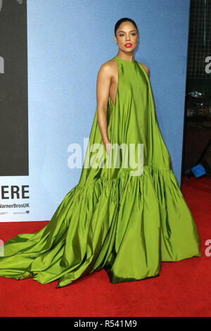 Londra, Regno Unito. 28 Novembre, 2018. Tessa Thompson assiste Premiere Europeo di Creed II al BFI Imax nel centro di Londra, UK Mercoledì 29 Novembre 2018 Martin Evans/Alamy Live News Foto Stock