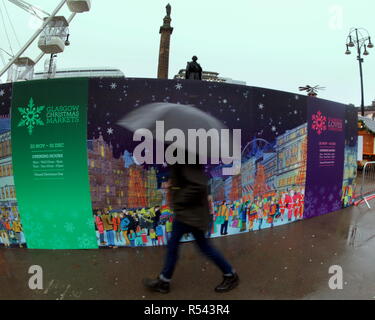 Glasgow, Scotland, Regno Unito. 29 Nov, 2018. Regno Unito Meteo.Storm Diana avvisi meteo continuare come la città si bagna molto con heavy rain e i locali sono per le strade. Credito: gerard ferry/Alamy Live News Foto Stock