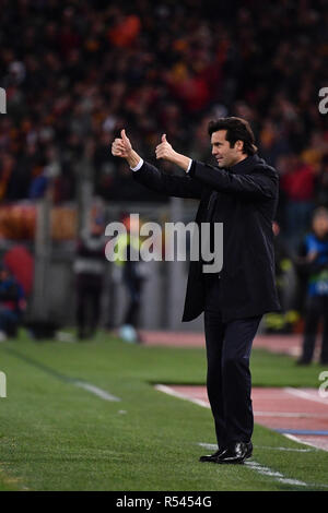 Foto Alfredo Falcone - LaPresse 27/11/2018 Roma (Italia) Sport Calcio Roma - Real Madrid Uefa Champions League 2018 2019 - Stadio Olimpico di Roma Nella foto:solari Foto Alfredo Falcone - LaPresse 27/11/2018 Roma (Italia) Sport Soccer Roma - Real Madrid Uefa Champions League 2018 2019 - allo Stadio Olimpico di Roma nel pic:solari Foto Stock