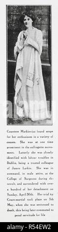 La contessa Markievicz. Costanza Georgine Markievicz, (4 febbraio 1868 â€" 15 luglio 1927). . Un record illustrato del Sinn Fein rivolta a Dublino in aprile 1916. Dublino : Hely's Ltd, [1916]. Fonte: LB.31.a.6116. Foto Stock