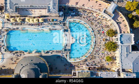 Bagno Termale Széchenyi o Széchenyi Gyógyfürdő és Uszoda, Budapest, Ungheria Foto Stock