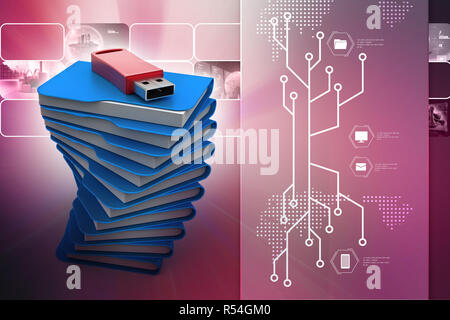 Unità USB con la cartella di file Foto Stock
