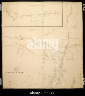 Una mappa della contea di Albany. Mappa della contea di Albany. [Albany County?] : [produttore non identificato], [tra il 1762 e il 1765.]. Fonte: Mappe K.Top.121,9.2. Lingua: Inglese. Foto Stock