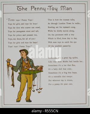 Il penny-toy l'uomo. Un venditore di giocattoli. Illustrazione da 'London Town'. Città di Londra. Marcus Ward & Co.: Londra, 1883. Immagine presa da : Città di Londra. Versi di Felix Leigh. Fonte: 12805.s.9, pagina 16. Autore: gru, Thomas. Foto Stock