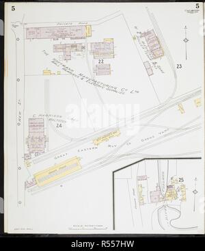 Mappa di Chelmsford Essex. Chelmsford Essex : [incendio piani di assicurazione]. Londra : Chas. E. Pungolo Limited, 1909. 63x54cm.; Scala [1:480]. 40ft = 1 pollici. Fonte: Mappe 149.b.29.(1) foglio 5. Foto Stock