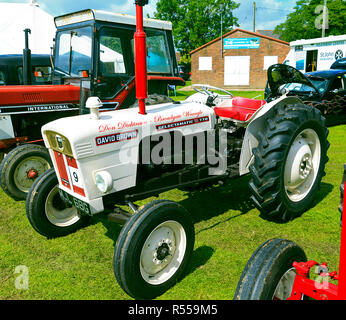 Vintage trattori David Brown a disputare mostrano Lincolnshire Foto Stock