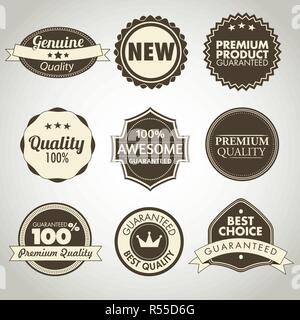 Set di vintage vendita e promozione badges Illustrazione Vettoriale