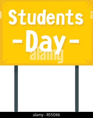 Studente giorno icona banner. Illustrazione piatto del giorno dello studente banner icona vettoriali per il web design Illustrazione Vettoriale