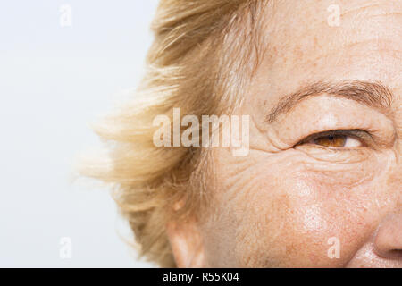 Chiusura del volto di donna Foto Stock