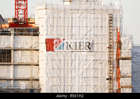 London, Regno Unito - 06 gennaio, 2012. Edificio in costruzione da Kier Group. Kier Group Plc è una costruzione e la società immobiliare con sede in U Foto Stock