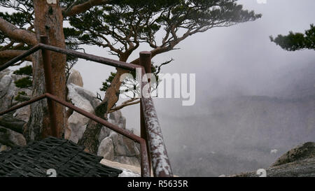 Il bella vista dalle alte montagne Ulsanbawi picco in Seoraksan National Park. Corea del Sud Foto Stock