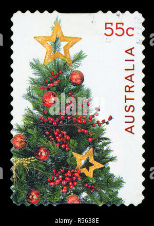 AUSTRALIA - circa 2011: un timbro stampato in australia mostra albero di natale, circa 2011 Foto Stock