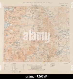 La Turchia orientale in Asia. La Turchia orientale in Asia. La scala 1: 250.000, o 1.0. La Turchia orientale in Asia. Immagine presa dalla Turchia orientale in Asia. La scala 1: 250.000, o i 1.014 pollici a 4 miglia. Compilato presso la divisione di intelligence, Ufficio di guerra, da grandi F.R. Maunsell, ecc. . Fonte: maps.152.d.2, il foglio 20. Foto Stock