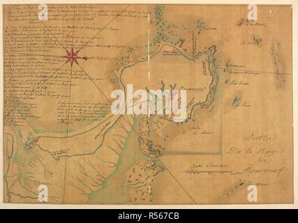 Una mappa dell'isola di Noirmoutier al largo della costa atlantica della Francia . Carte de l'Isle de Noirmoutier, Sett. 1795. Fonte: Mappe K.Top.69.61. Lingua: Francese. Autore: piede, Thomas. Foto Stock