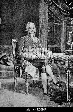 Charles-Maurice de Talleyrand-Perigord, 2 febbraio 1754, 17 maggio 1838, uno dei più famosi uomini di stato francese e diplomatico Foto Stock