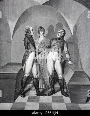 L'addio di Alessandro I di Federico Guglielmo III e Luise presso la bara di Federico il Grande nel Garnisionskirche di Foto Stock
