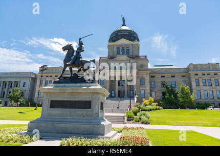 HELENA, mio - luglio 8, 2018: Thomas Francis Meagher statua al Montana Capitale dello Stato in costruzione Helena Montana Foto Stock