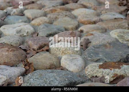 Pavimentazione pietre macro messa a fuoco selettiva Foto Stock