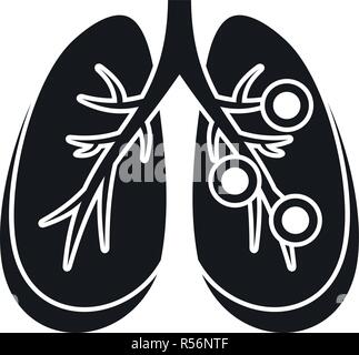 Bronchite icona dei polmoni. Semplice illustrazione di bronchite polmoni icona vettoriali per il web design isolato su sfondo bianco Illustrazione Vettoriale