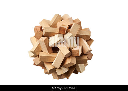 Il puzzle in legno - gioco con blocchi Foto Stock