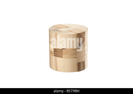 Il puzzle in legno - gioco con blocchi Foto Stock
