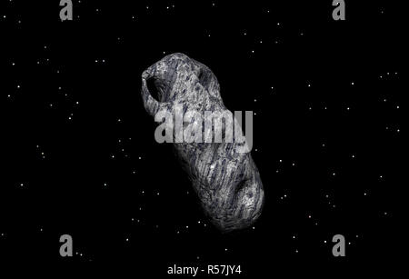 Asteroide vola attraverso lo spazio Foto Stock