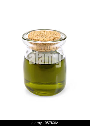 L'olio di canapa in un barattolo di vetro Foto Stock
