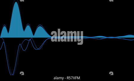 Audio forme d'onda diagrammi di sfondo equalizzatore rendering 3D Foto Stock