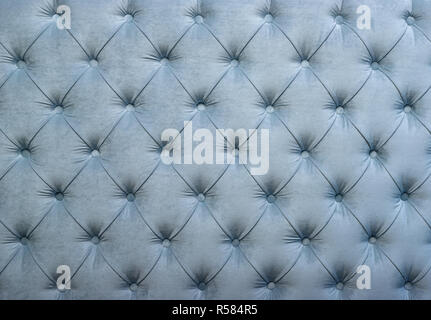 Blue capitone tufted selleria in tessuto texture Foto Stock