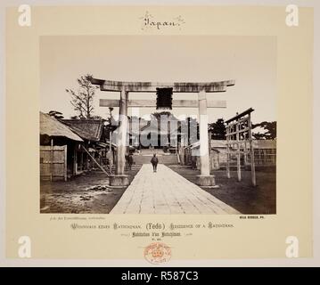 Tempio di Jedo (Edo). [Una serie di 56 viste della città e villaggi ... in Giappone]. W. Burger ph. Giappone, c.1869. Fonte: maps.8.d.24 la piastra 36. Autore: WILHELM BURGER. Foto Stock