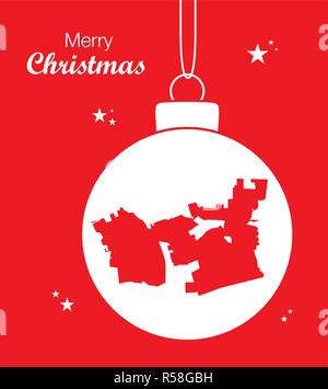 Buon Natale illustrazione con tema mappa di Chula Vista California Illustrazione Vettoriale