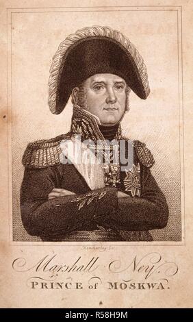 Michel Ney ( 1769 - 1815 ), principe di Moskwa. Francese generale napoleonico e il maresciallo. Noto come il più coraggiosi di Brave. Dopo aver combattuto per Napoleone alla battaglia di Waterloo, fu condannato per alto tradimento e tiro dal plotone di esecuzione. Prova del Maresciallo Ney per alto tradimento presi in breve mano al momento della prova. E. Cox & Figlio, London , 1816. Michel Ney ( 1769 - 1815 ), principe di Moskwa. Francese generale napoleonico e il maresciallo. Noto come il più coraggiosi di Brave. Dopo aver combattuto per Napoleone alla battaglia di Waterloo, fu condannato per alto tradimento e tiro dal plotone di esecuzione. Immagine presa da Tria Foto Stock