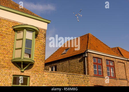 L'Europa, Belgio, Bruges, un grande edificio di mattoni Foto Stock