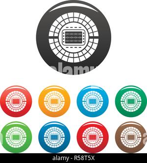 Stadio Sportivo di set di icone 9 vettore di colore isolato su bianco per qualsiasi design Illustrazione Vettoriale