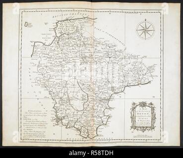 Una mappa della contea del Devon. Una mappa della Contea di Devon con la città e la contea di Exeter ... La scala di un pollice di un miglio. Da B. Donn. Incisi da T. Jefferys ... 12 Sh. con indici. Londra : stampato per l'autore, 1765. Fonte: Mappe C.11.C.7. Lingua: Inglese. Foto Stock