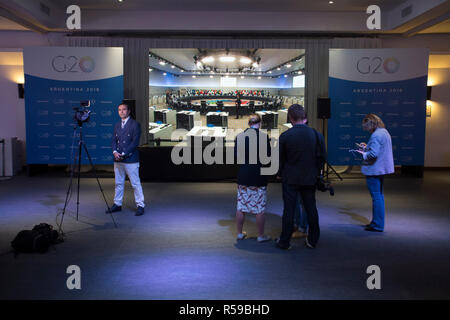 Buenos Aires, Argentina. 30 Nov 2018. G20 media center Strutture per vertice G20, Buenos Aires, Argentina Credito: Ariel García Giménez/Alamy Live News Foto Stock