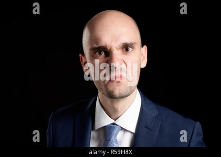 Bald Angry Man Foto Stock