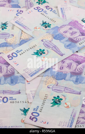 Cinquanta mila pesos colombiano fatture Foto Stock